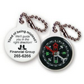 Compass Tag w/ 4" Beaded Chain